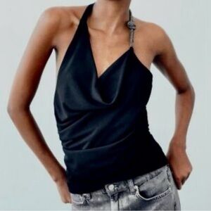 Zara Black Halter Camisole